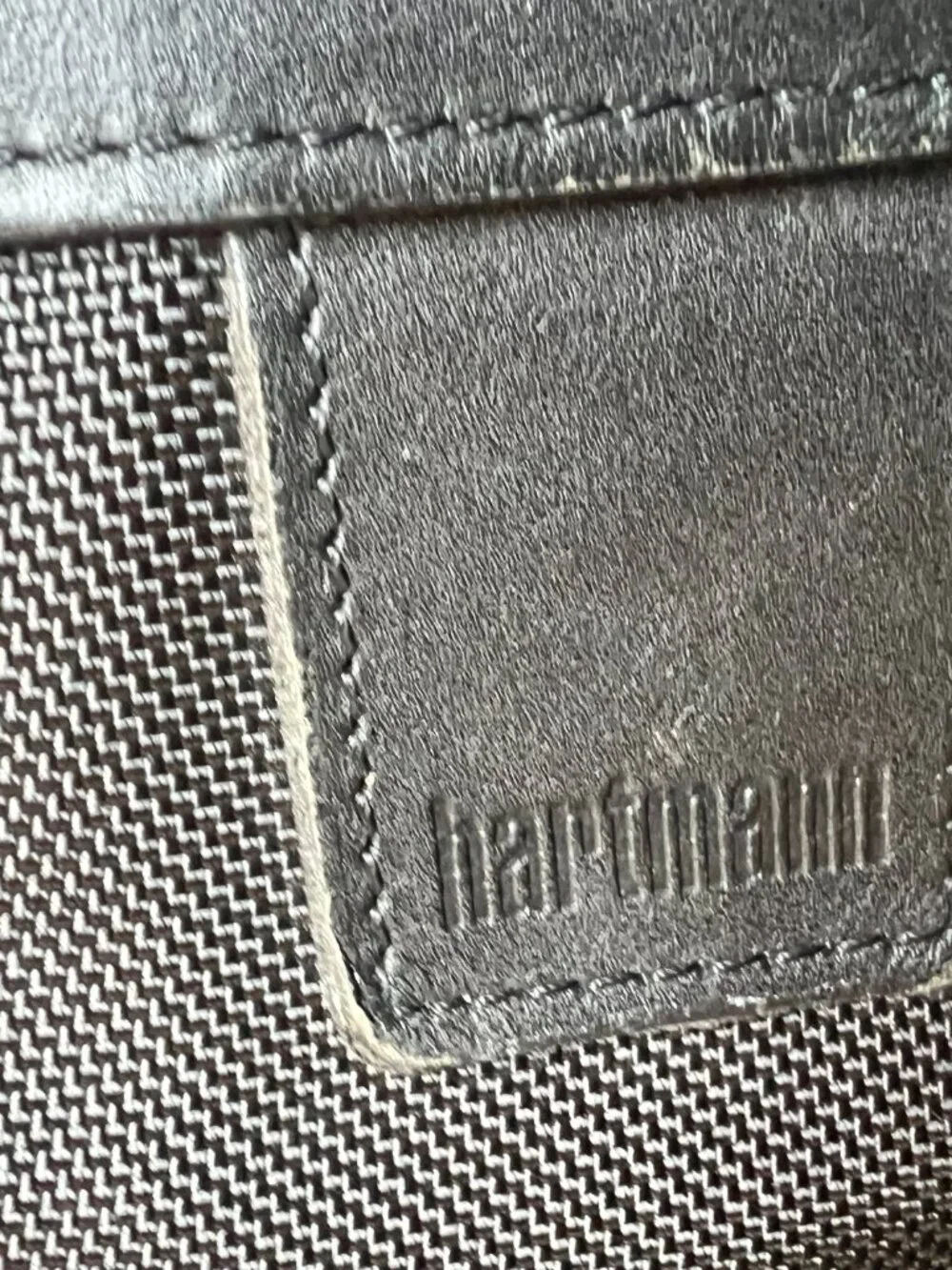 Hartmann Black Nylon Leather Travel Gym Tote Bag Plastic Lined